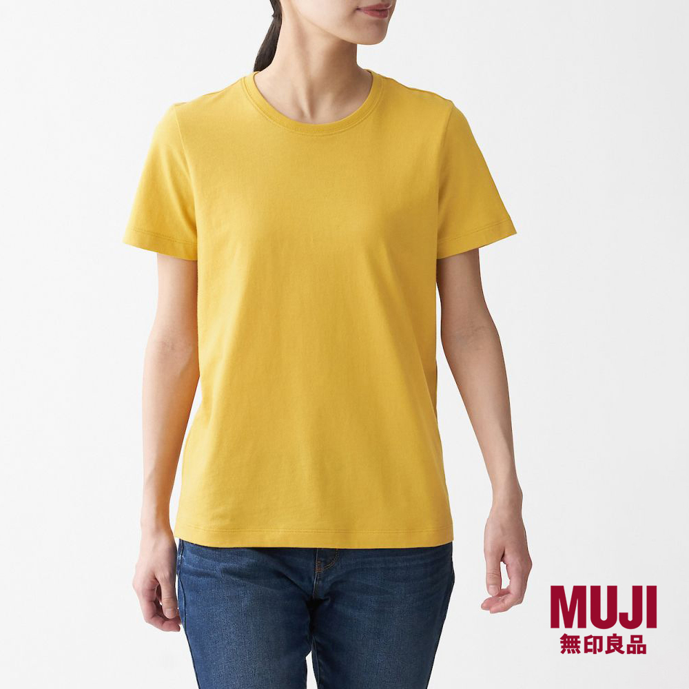 MUJI Ladies Indian Cotton Jersey Stitch Crew Neck Short Sleeve T-Shirt