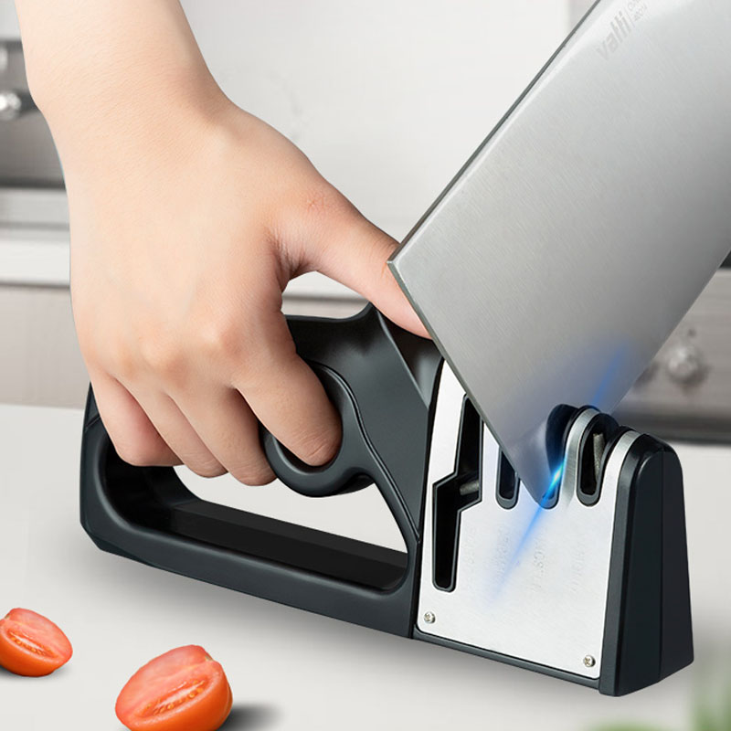?Free gift?New Handheld Non-Slip Four-In-One Multi-Function Quick Sharpener Home Kitchen Utensils Kitchen Knife Scissors Sharpener