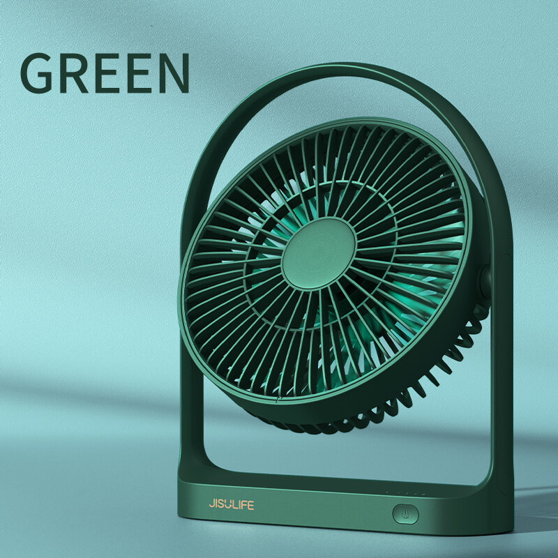 JISULIFE  Upgraded desktop fan Rechargeable desk fan wireless fan 4000mAH table fan with 4 gear wind speed, 270 degree rotatable fan portable fan compact and exquisite fan produce natural wind