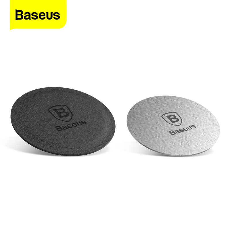 Baseus 2pcs Magnetic Disk Metal Plate & Leather For Car Phone Holder Magnet Iron Sheets For Magnetic Air Vent Mount Car Holder Stand