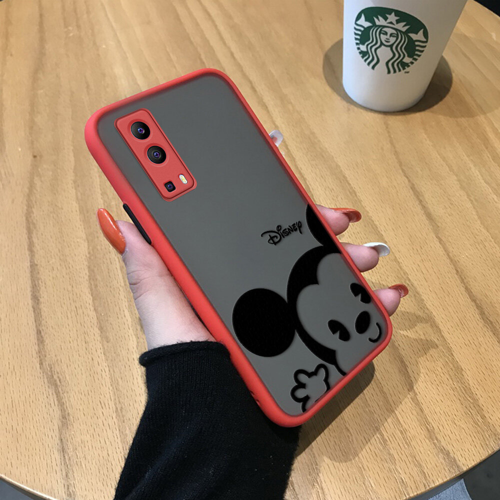 Hontinga Casing Case For VIVO Y72 5G Case Cartoon Cute Mouse Frosted Transparent Phone Case Full Back Cover Casing lens Camera Protector Cases Hard Case For Girls For Boys